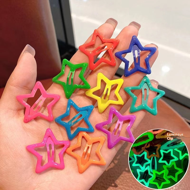 Luminous Children's Hair Barrettes - Cute Alloy Glow-in-the-Dark Hair Clips