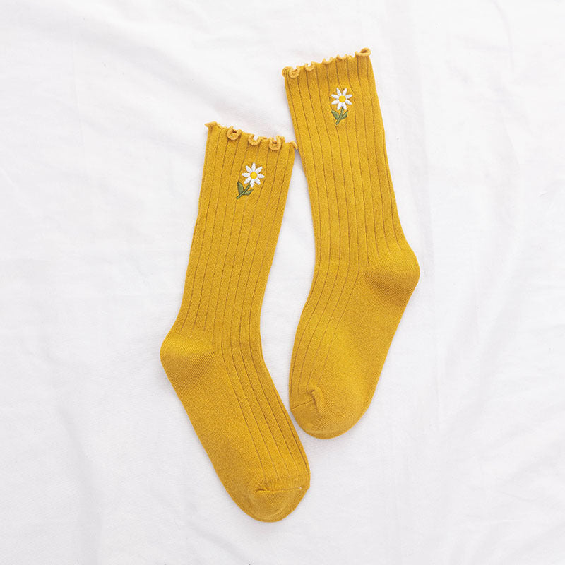 Women's Autumn Winter Breathable Solid Color Socks - One Size