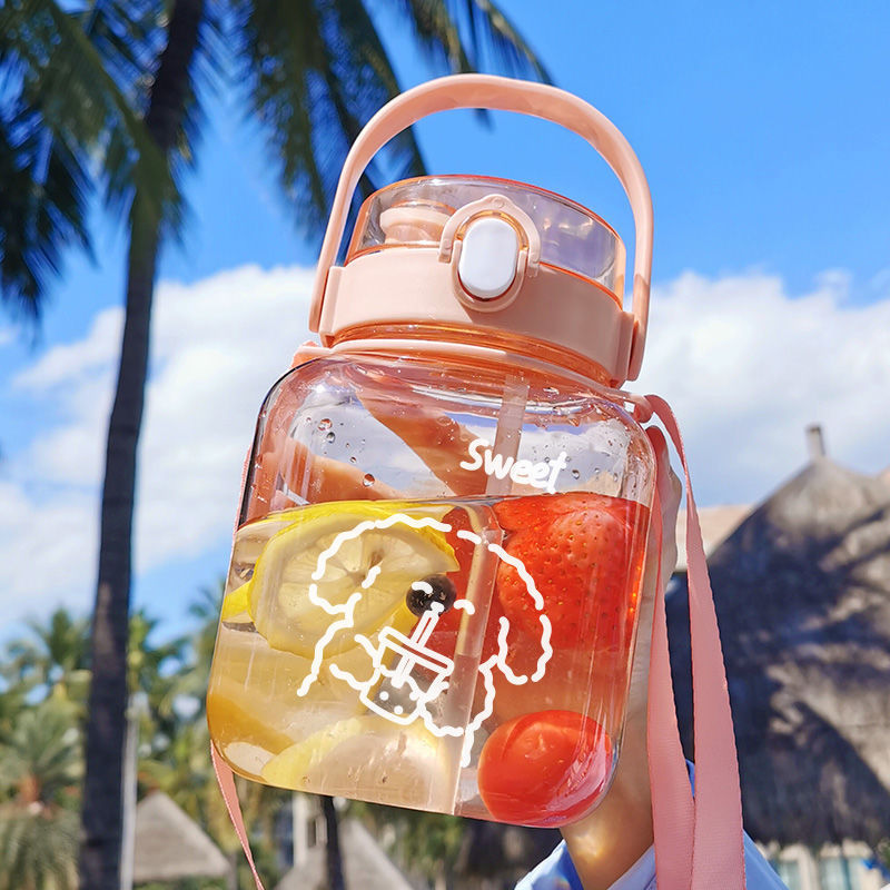 Double Drinking Mug with Straw - Men’s & Women’s Fashionable Plastic Drinkware