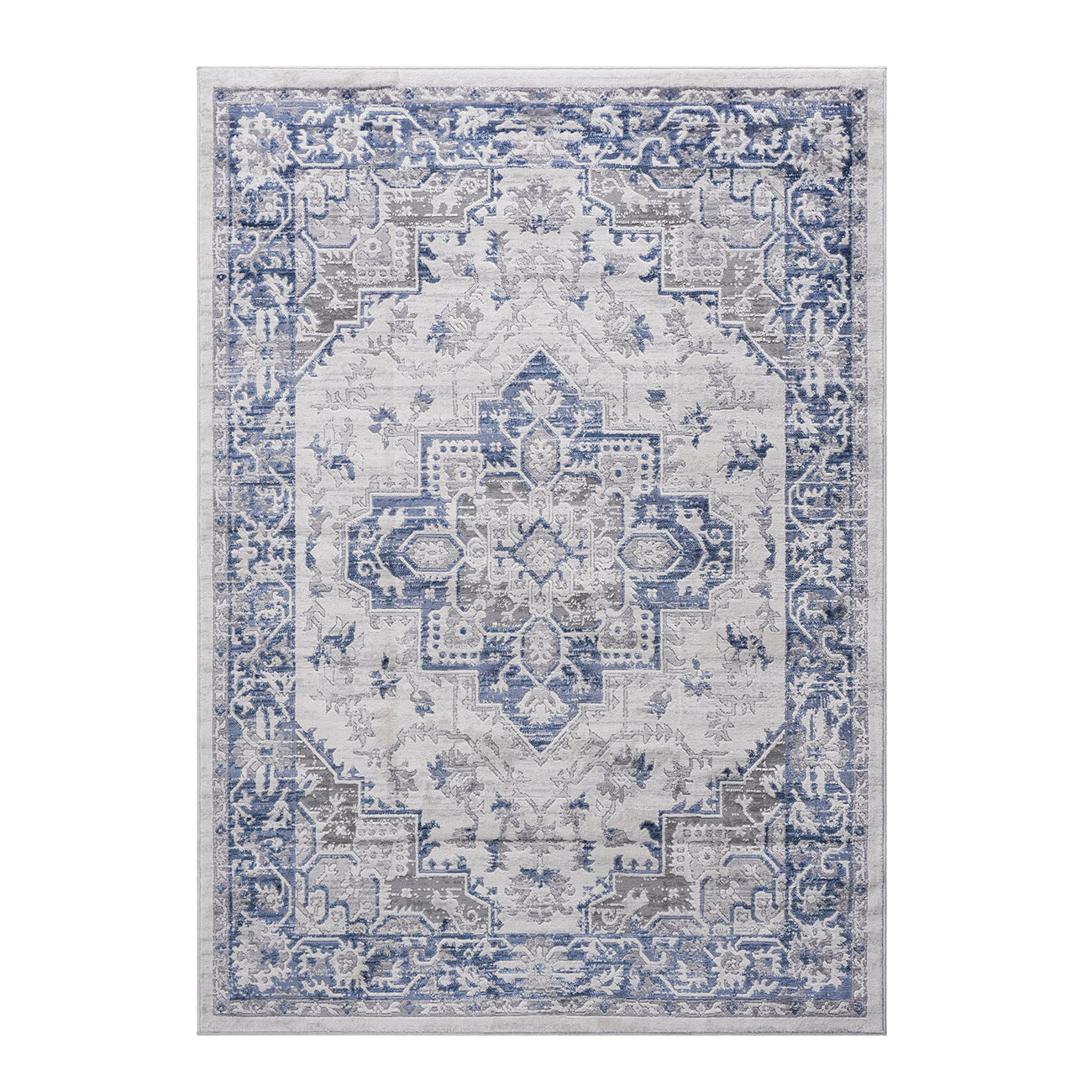 MARFI 8X10 Blue Grey Oriental Area Rug