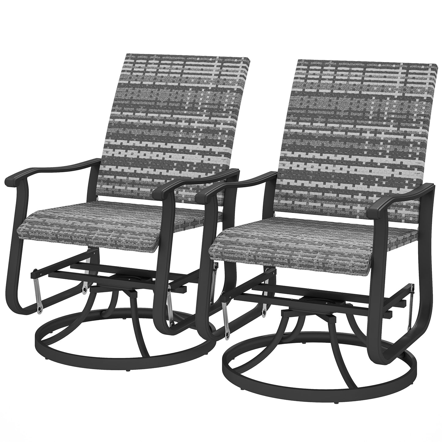 Wicker Rattan Outdoor Glider Chair Set of 2 - Gray
