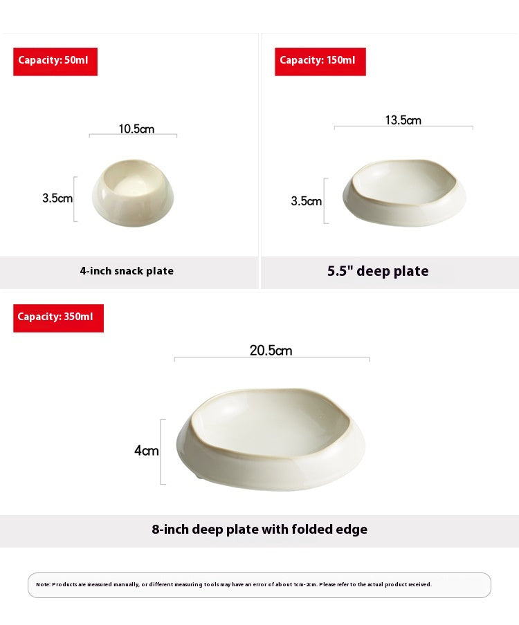Deep Dinner Plate Set - Creative Western Style Porcelain Dinnerware