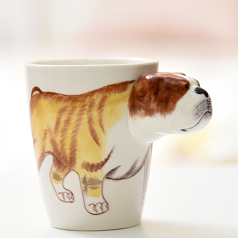 3D Animal Ceramic Mug Hand Drawn Customizable Drinkware 400ml