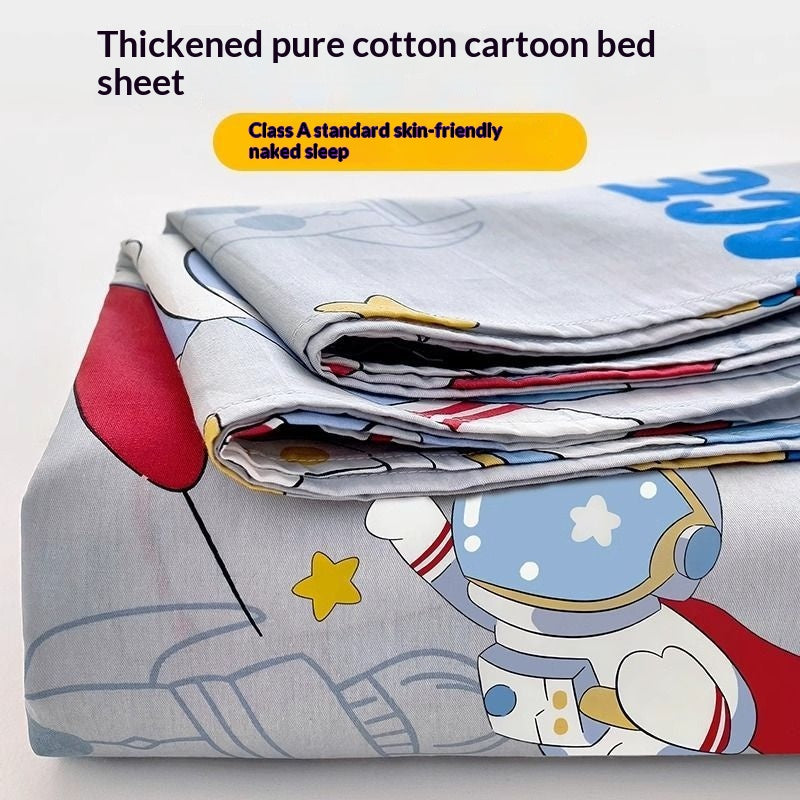 Children's Cartoon Bed Sheet and Pillowcase 3-Piece Bedding Set Multiple Sizes & Patterns