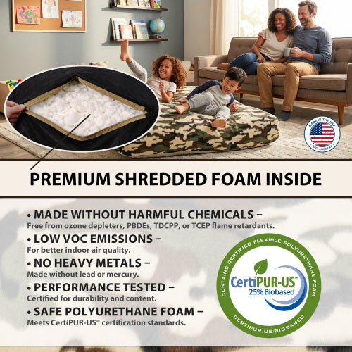 Sensory Crash Pad for Kids & Adults - Removable, Washable, Foam Blocks, Non-Slip, 60" x 60"