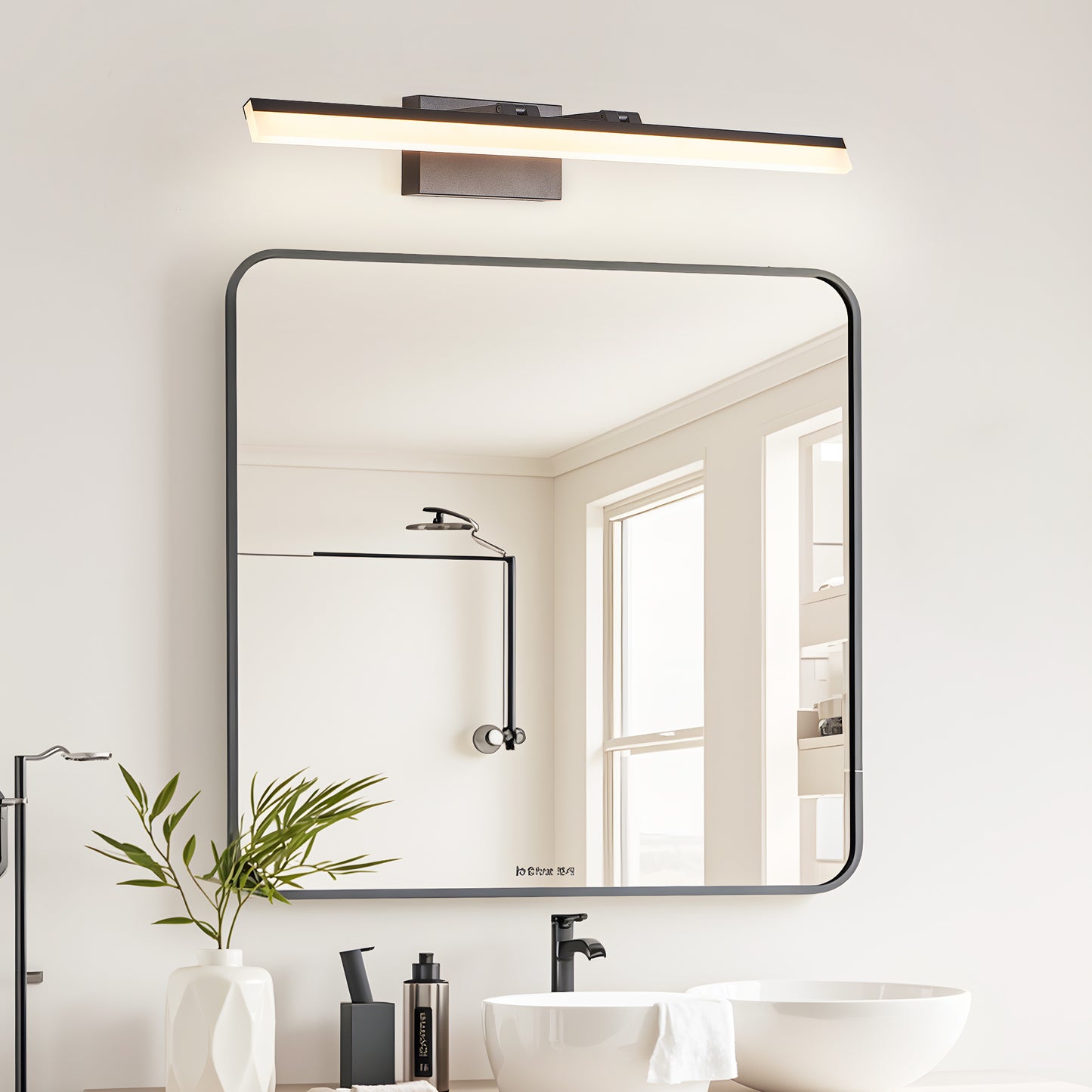 32 Inch Modern LED Bathroom Vanity Light - Black Wall Lamp for Mirror