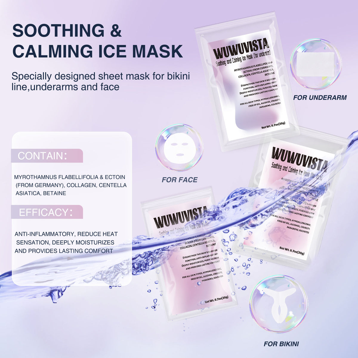 Hot Wax Hair Removal Accessories With Silicone Scraper, Wooden Stick
