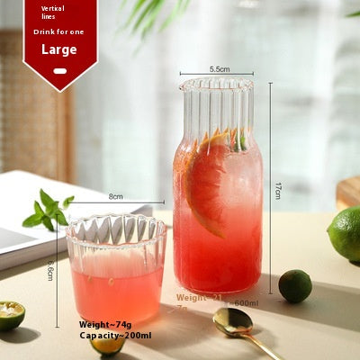 Glass Water Pitcher Set with Cups - Modern Household Drink Dispenser
