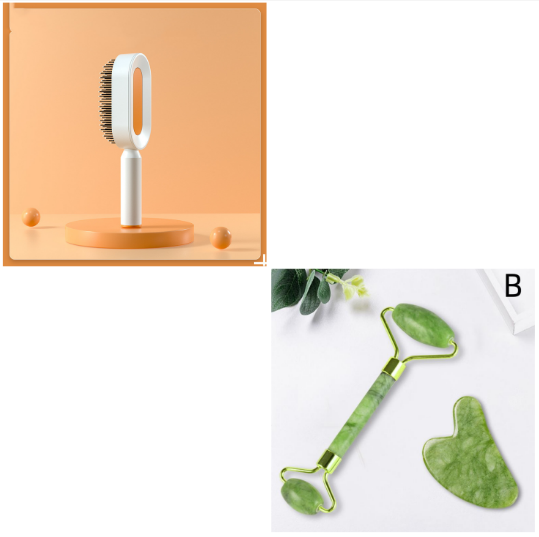 Self-Cleaning Hair Brush with 3D Air Cushion for Scalp Massage & Detangling