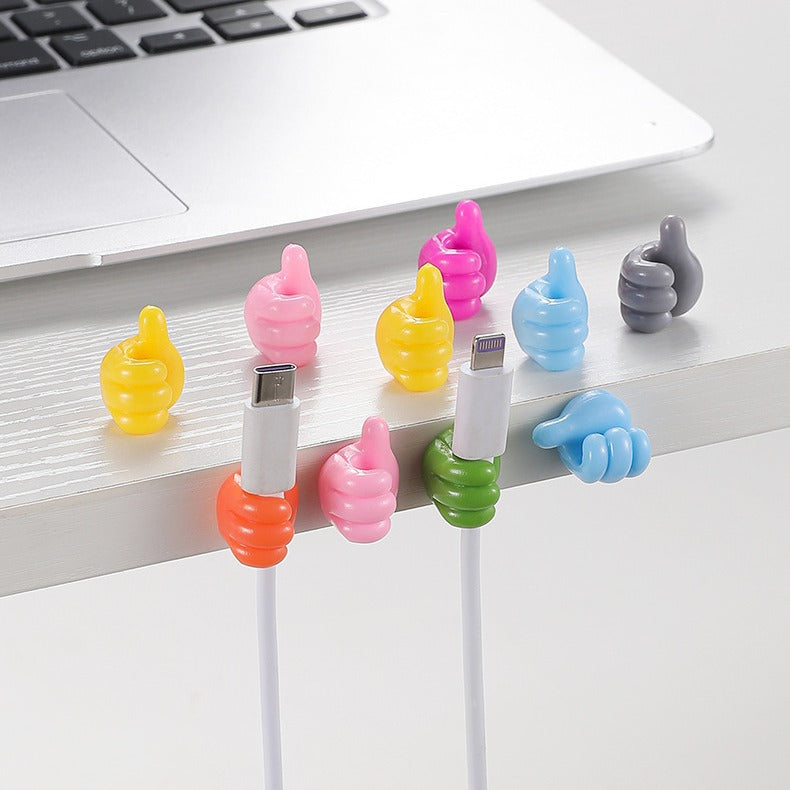 Cute Plastic Thumb Hook Organizer for Cable and Cord Management
