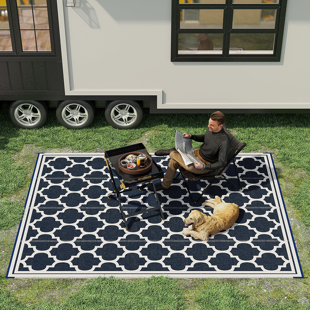 Reversible Waterproof Outdoor Rug for Camping and Patio