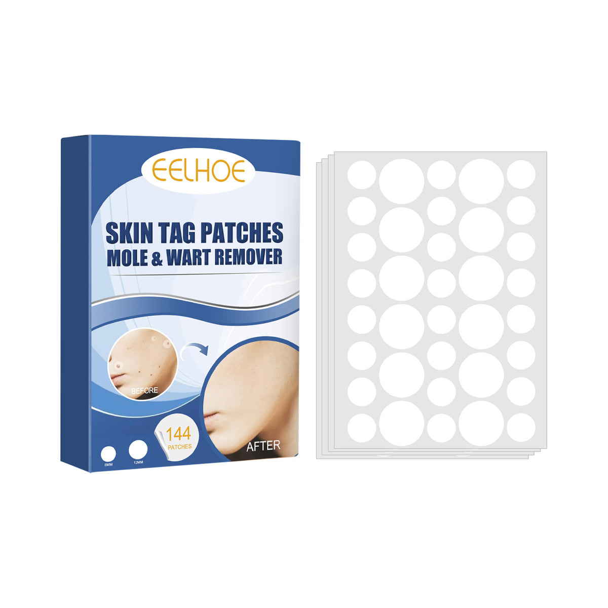 Body Care Patches for Skin Cleansing & Moisturizing - 144 Patches