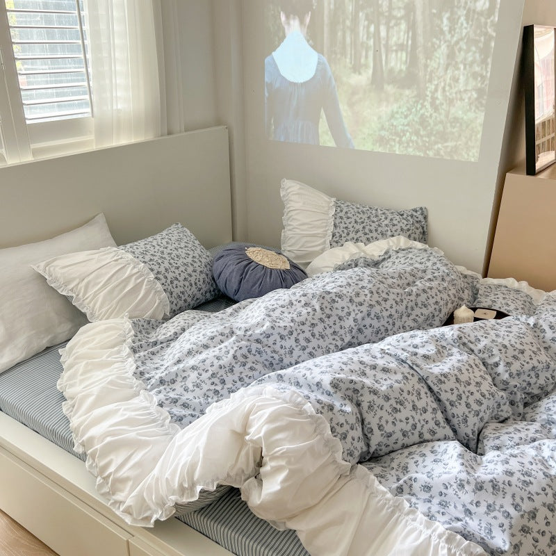 Pastoral Floral Bedding Set with Sheets and Pillowcases - Cotton Comfort