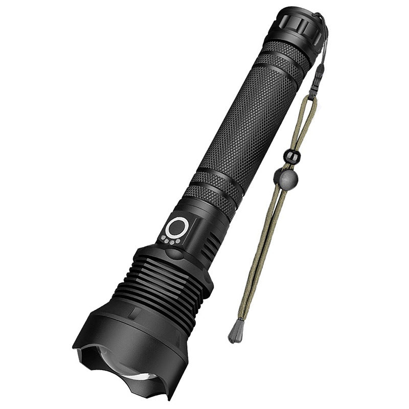 Aluminum Alloy Telescopic Zoom Flashlight with USB Charging - High-Intensity XHP70