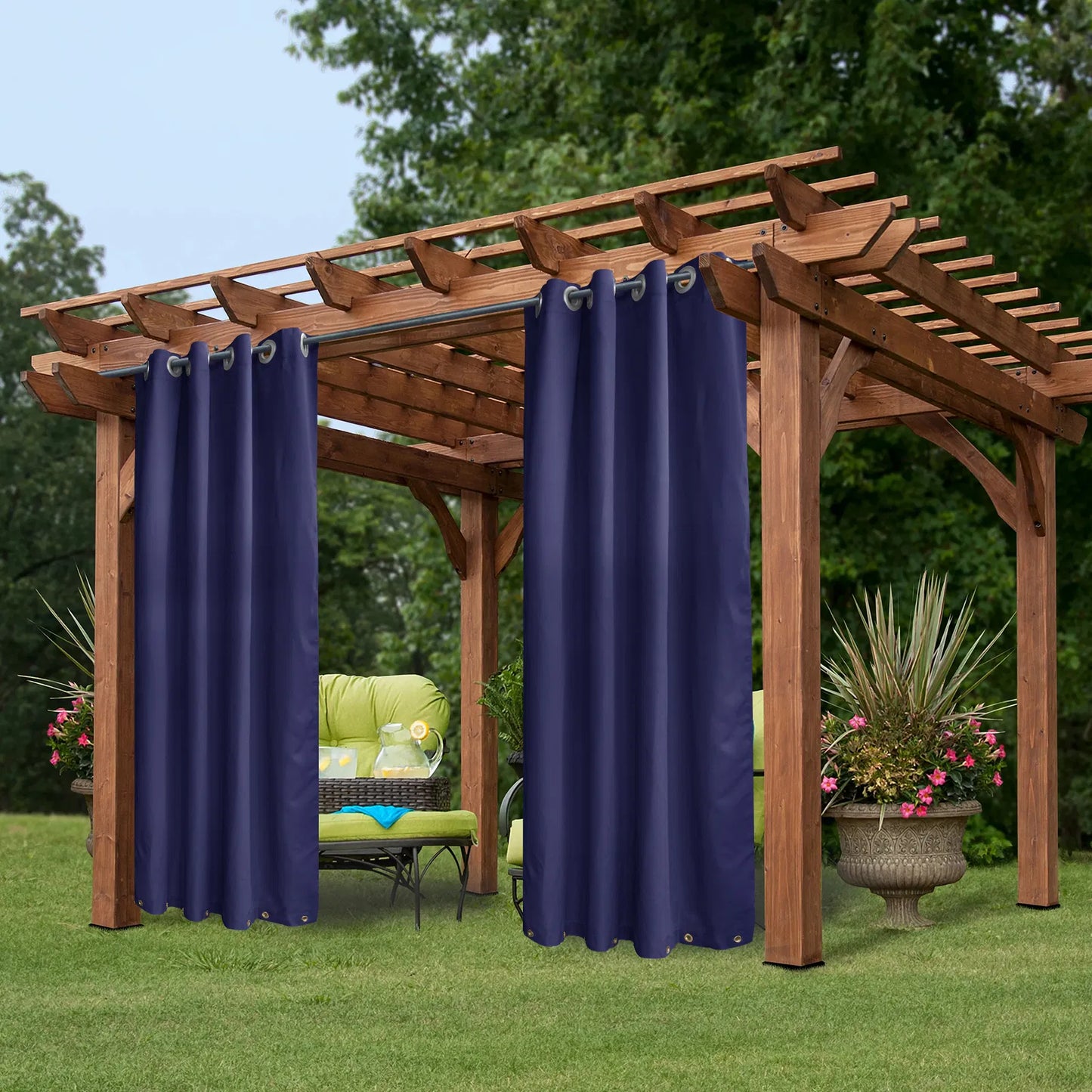50x120 Inch Indoor Outdoor Grommet Curtain Panel Waterproof UV Shade