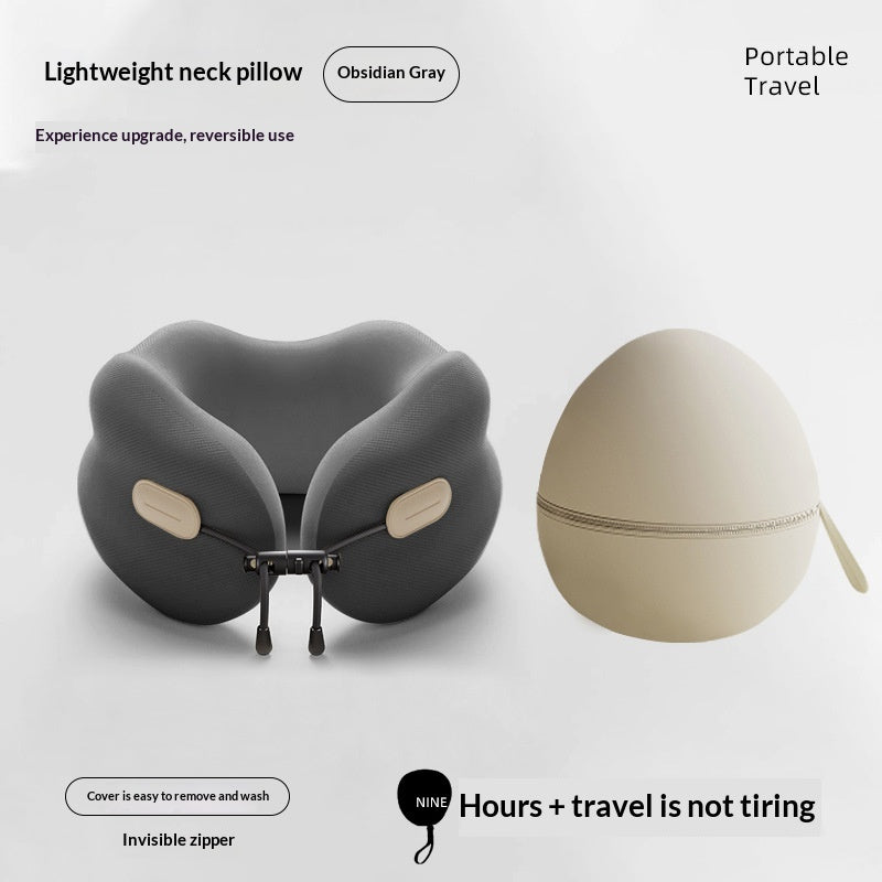 Memory Foam U-Shaped Neck Pillow with Portable Storage Bag for Travel
