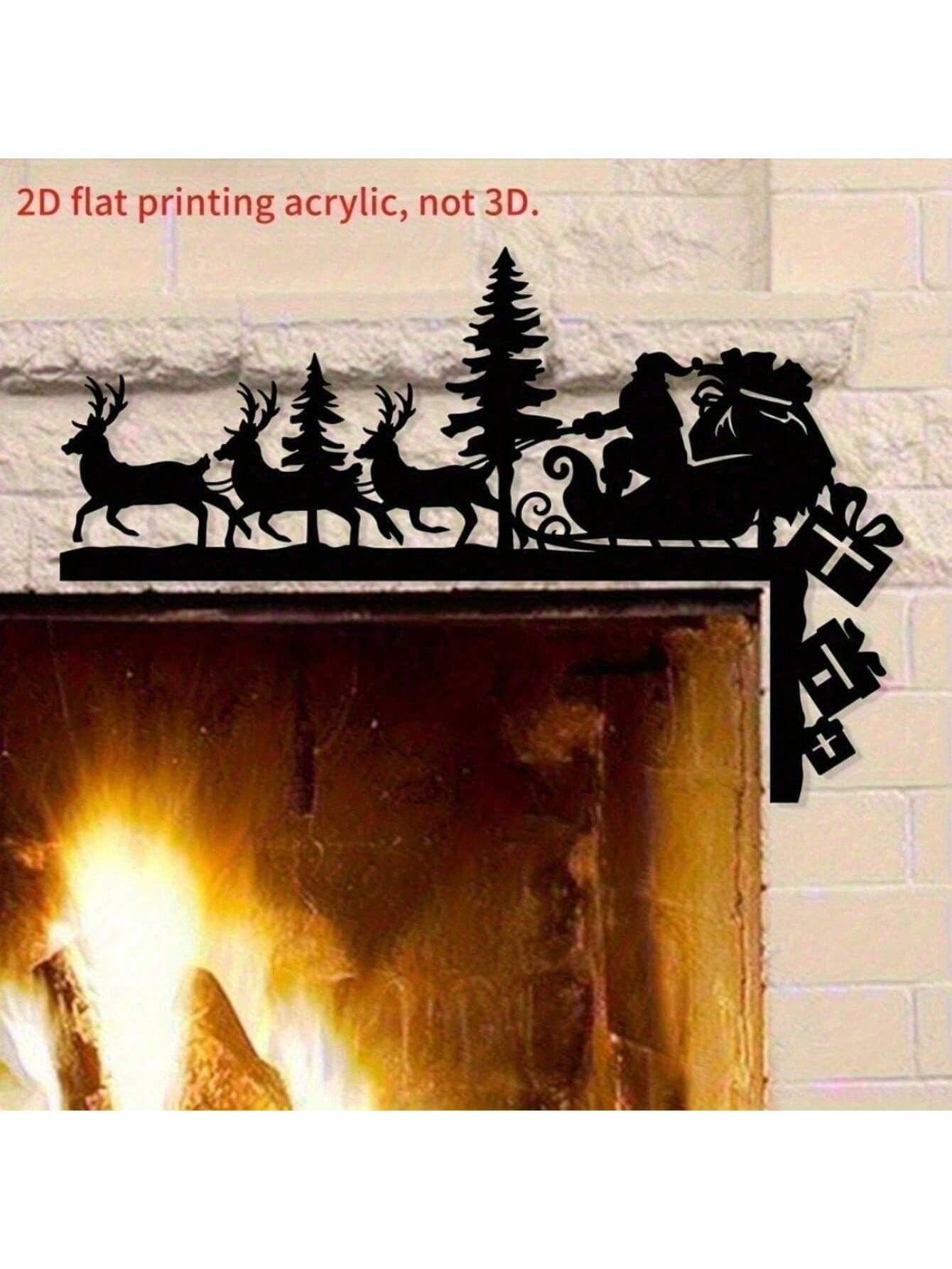 3D Santa Silhouette Metal Wall Art - Wrought Iron Decor