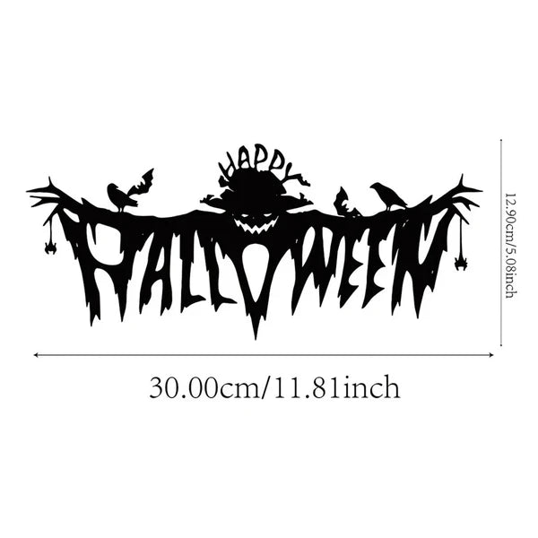 Gothic Halloween Metal Wall Art Decor - Spooky Indoor Accent