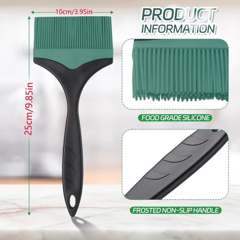 2-Pack Extra-Wide Silicone Basting Brushes - Green
