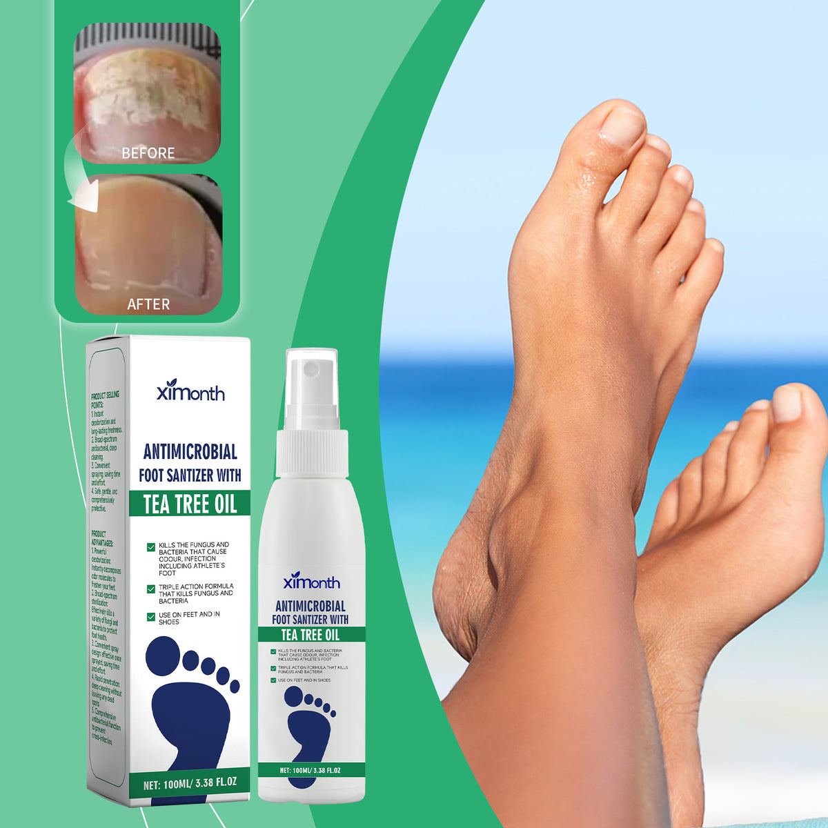 Foot Care Spray 100ml - Moisturizing & Deodorizing