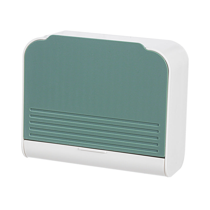 Punch-Free Dustproof Wall-Mounted Cotton Swab Storage Box Bathroom Organizer