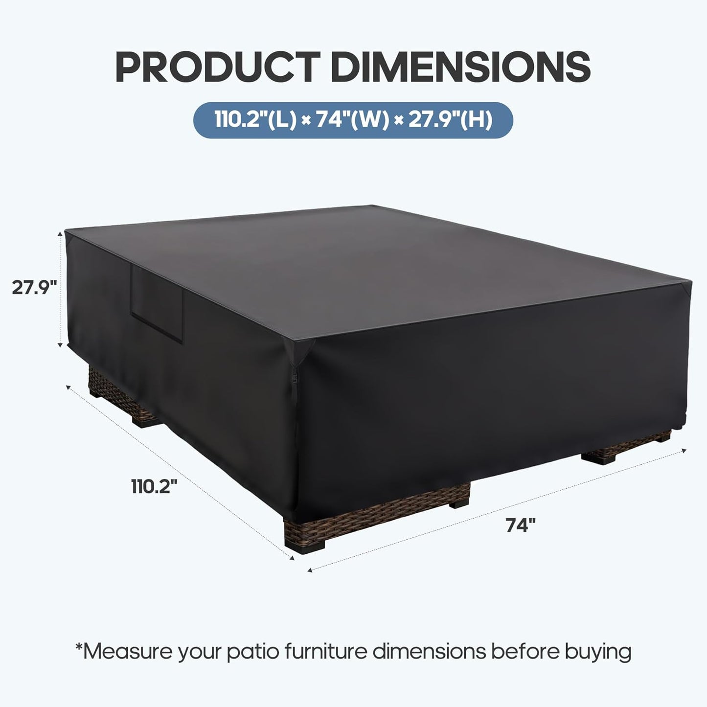 Heavy-Duty Waterproof Rectangular Outdoor Furniture Covers