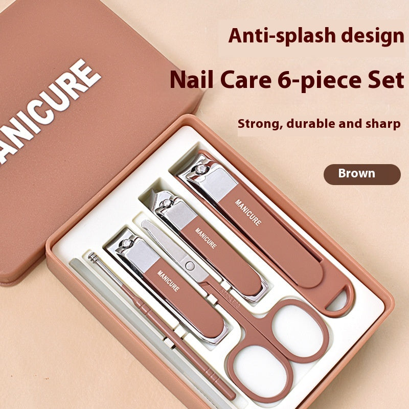 Nail Clippers Set 6 Pieces Anti-Splash Large Opening Manicure Tool