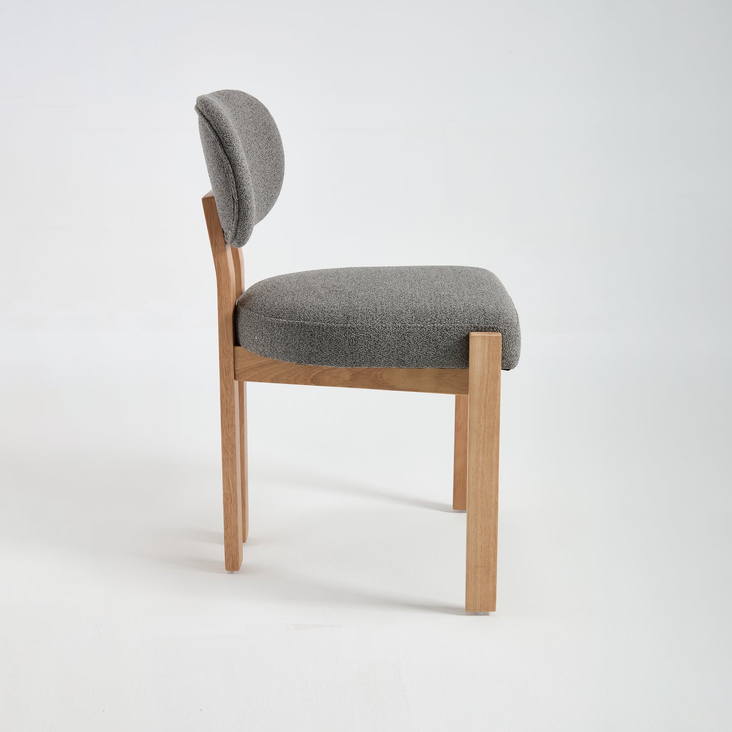 Set of 2 Modern Fabric Upholstered Dining Chairs - Grey