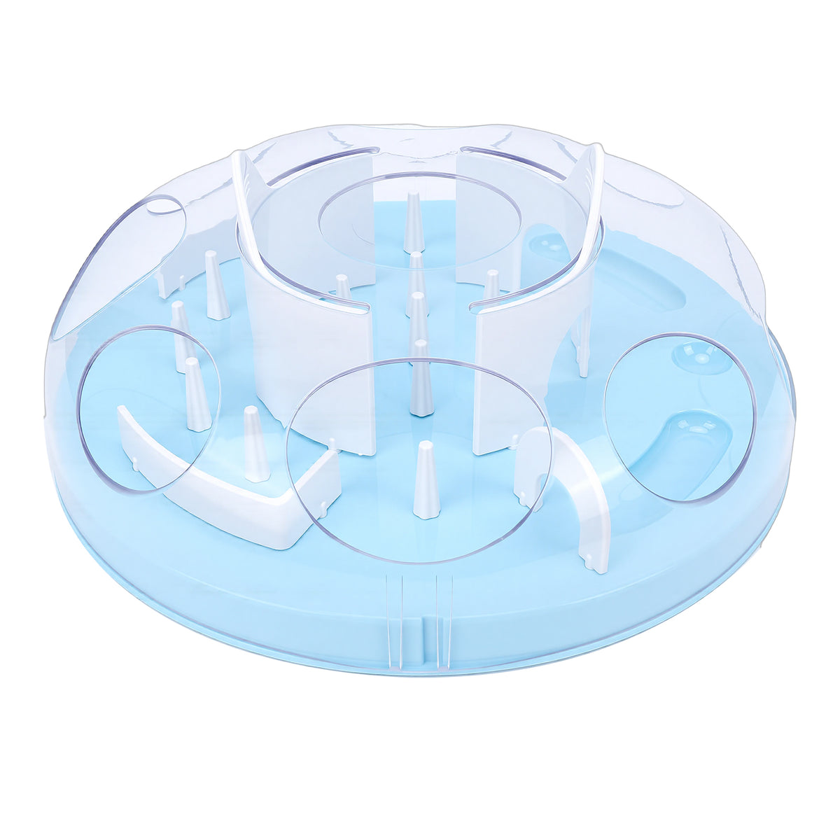 Interactive Cat Puzzle Feeder Food Dispenser Enrichment Toy for Pets - Blue