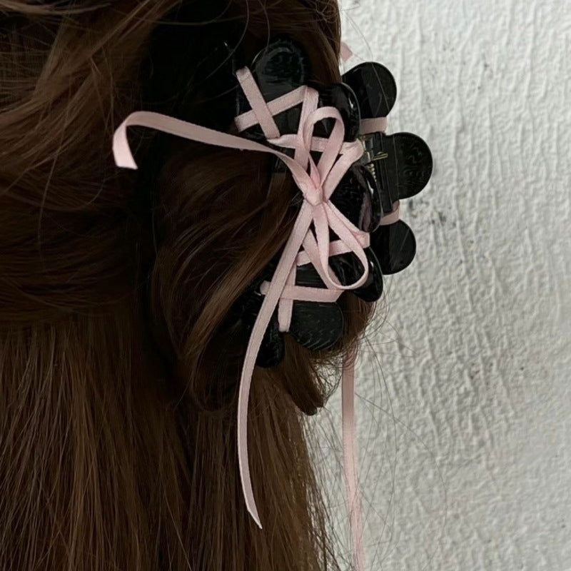 Ballet Ribbon Bow Barrette - Korean Style Acrylic Hair Clip