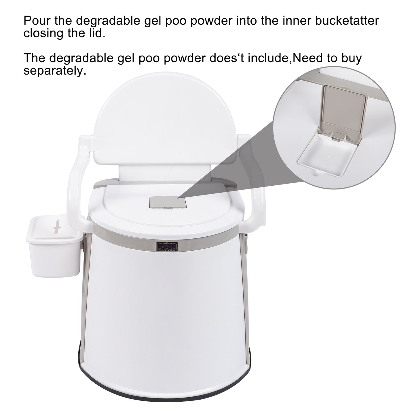 Portable Outdoor Toilet with Anti-Slip Strip - Off-White
