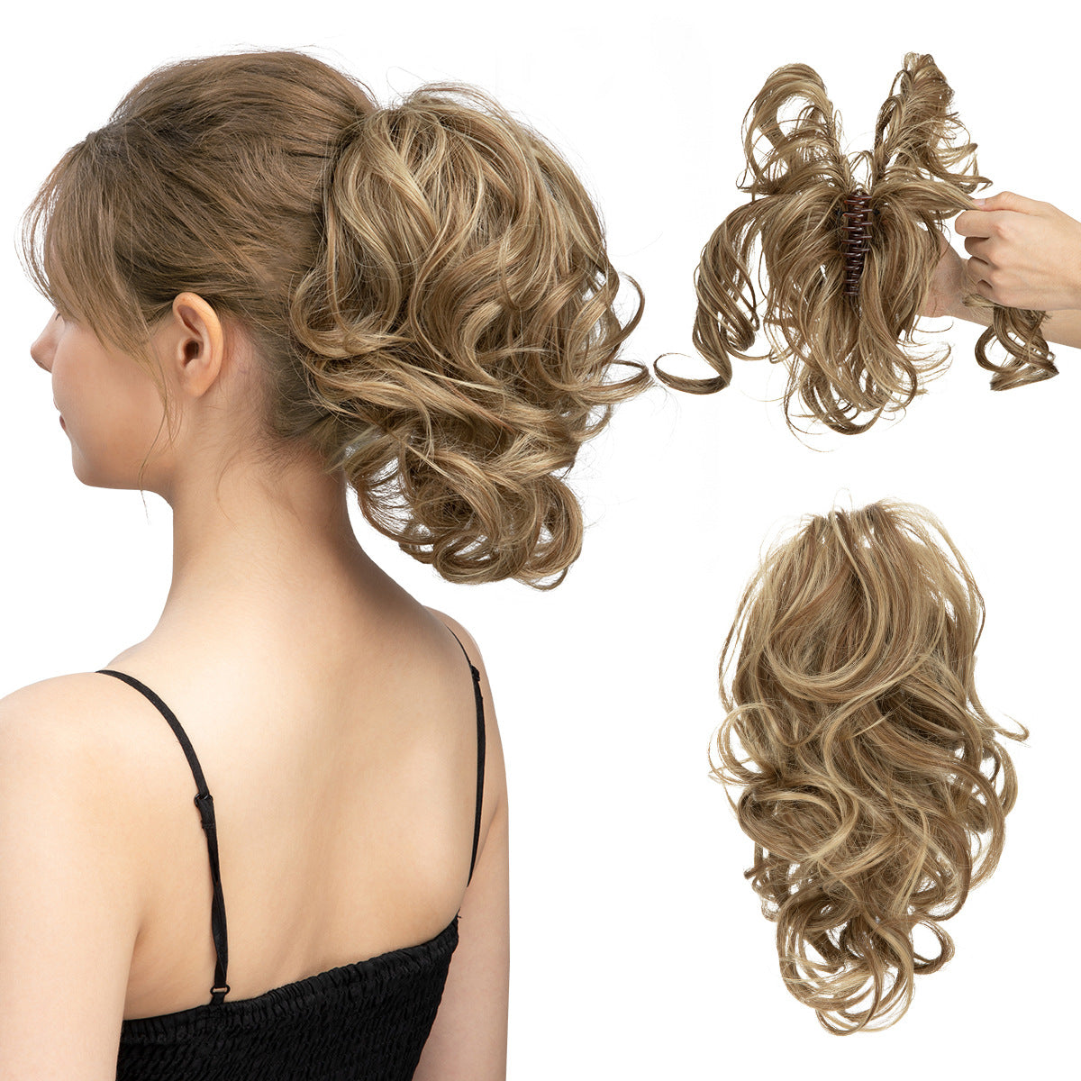 Adjustable Short Ponytail Wig Grip for Women - Natural Fluffy Hair Accessory