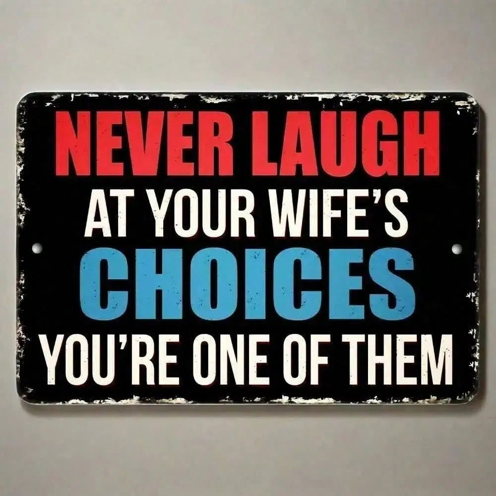 Funny Rustic Metal Sign Wall Decor for Living Room, Kitchen, Bathroom