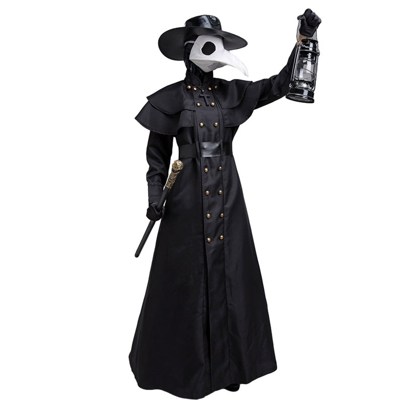 Medieval Plague Doctor Costume with Beak Mask - Multiple Styles