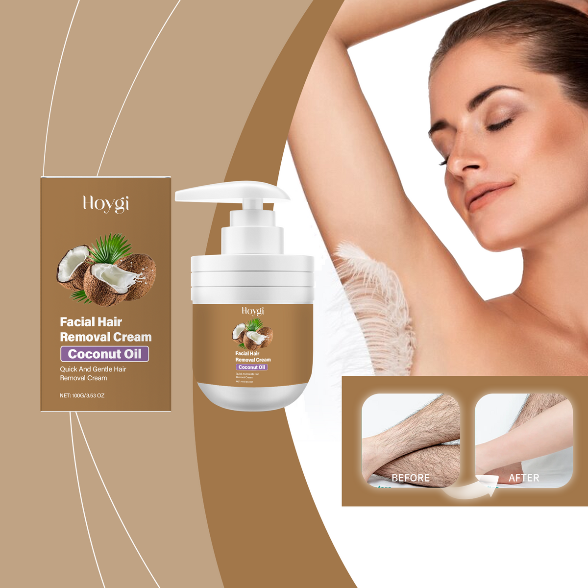 Coconut Facial Hair Removal Cream 100g