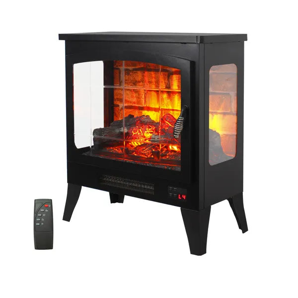 21 Inch Three-Sided Electric Fireplace Stove Heater with Remote