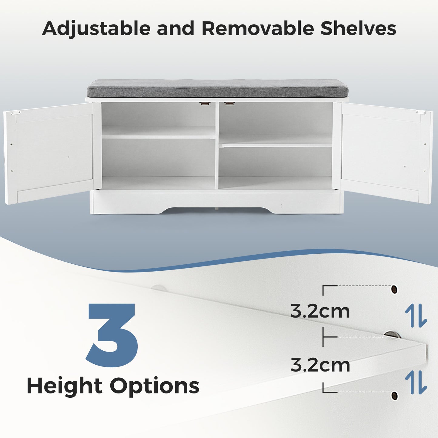 Wooden Shoe Storage Cabinet for Living Room - Multiple Sizes
