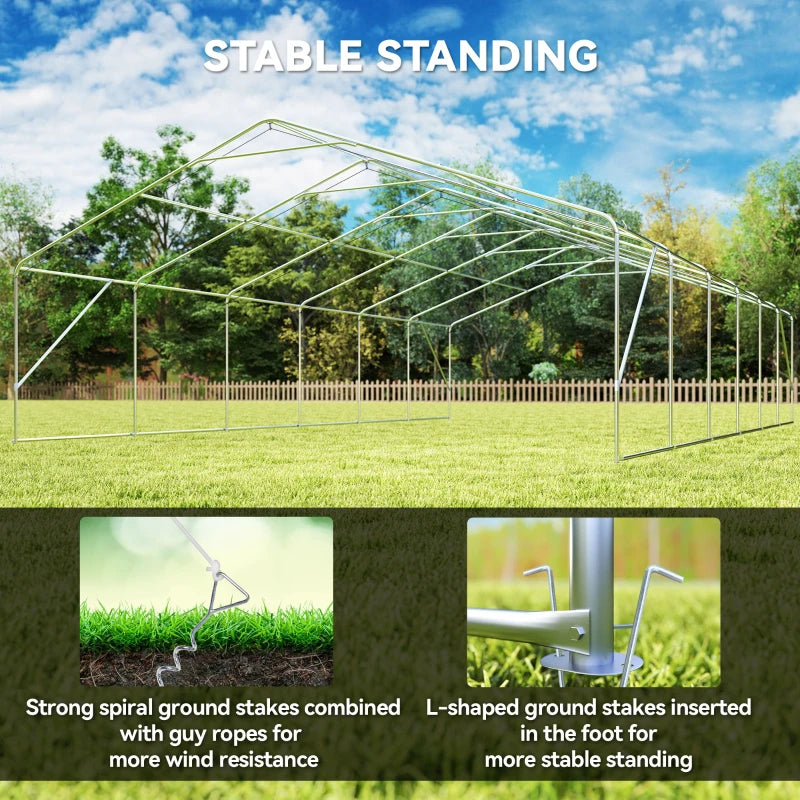 Large Outdoor Carport Canopy Party Tent with Removable Sidewalls - White