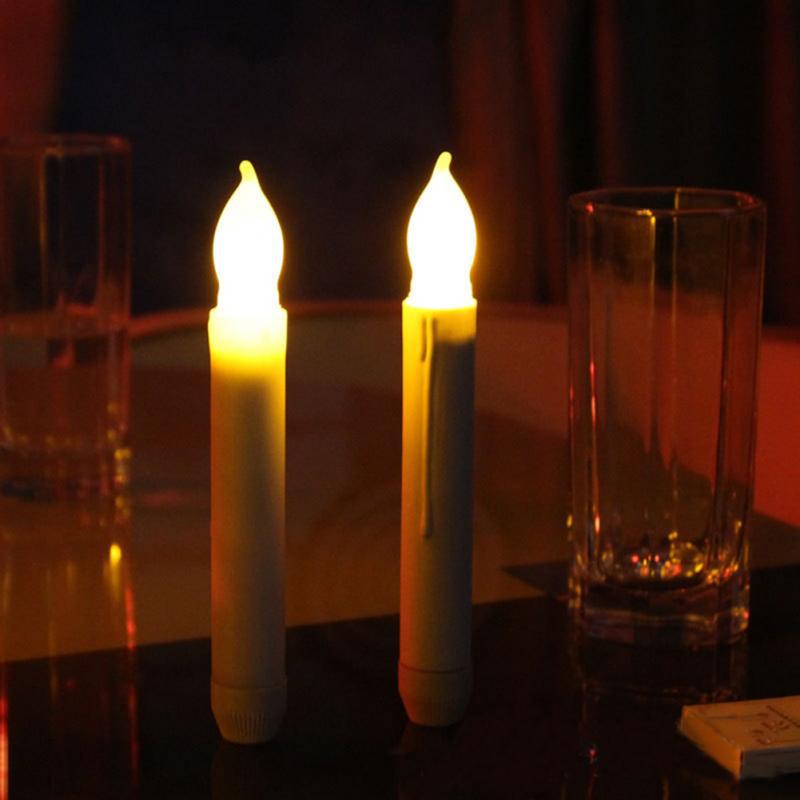 LED Halloween Christmas Candle Lamp Set - Flickering Cylindrical Decorative Lights