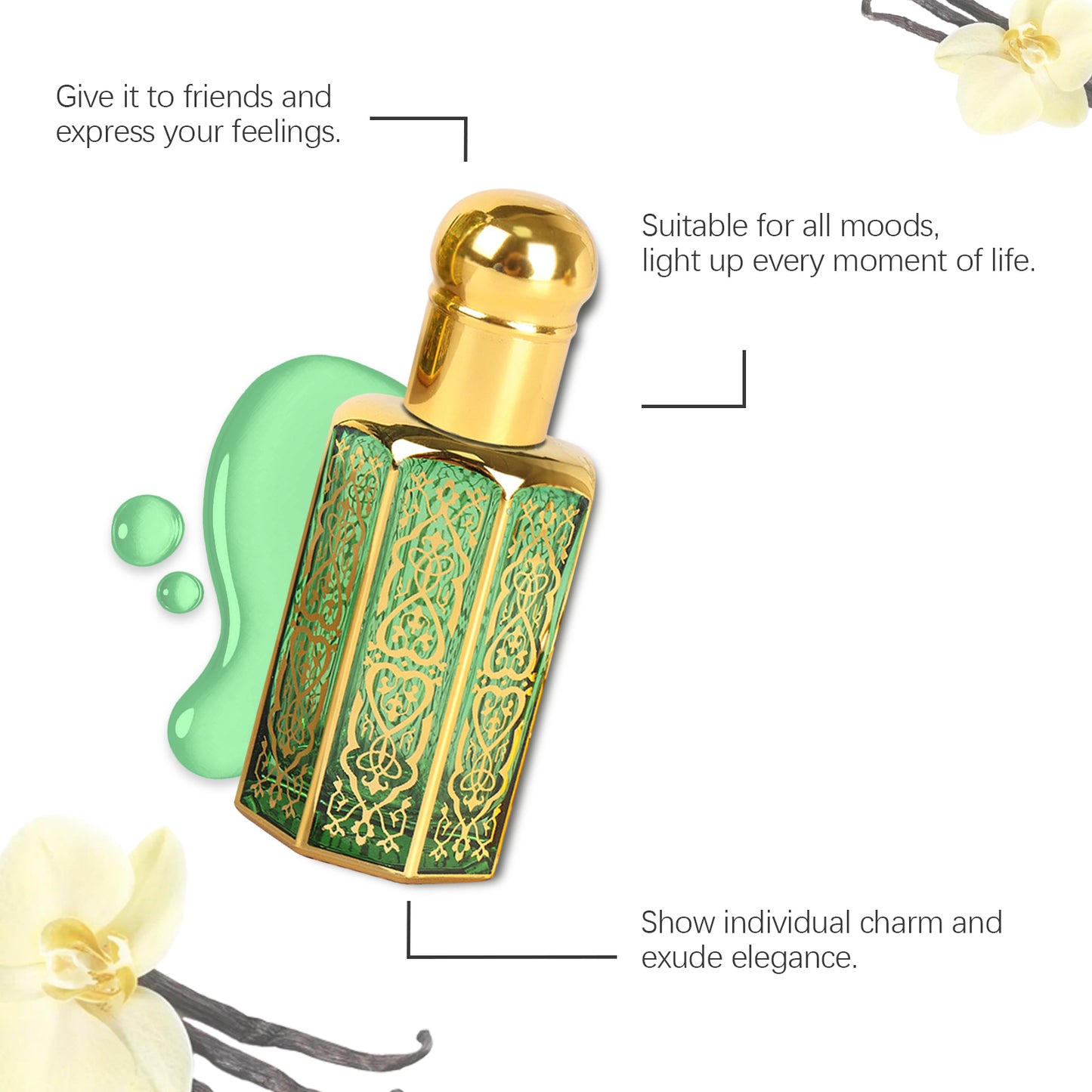Vanilla Mood Arabian Roll-On Perfume Oil - 12ml Floral Vanilla Fragrance