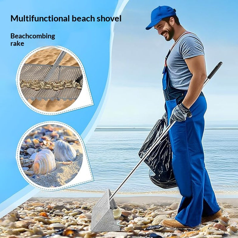 Multi-Functional Beach Sand Shovel with Rake and Storage Bucket