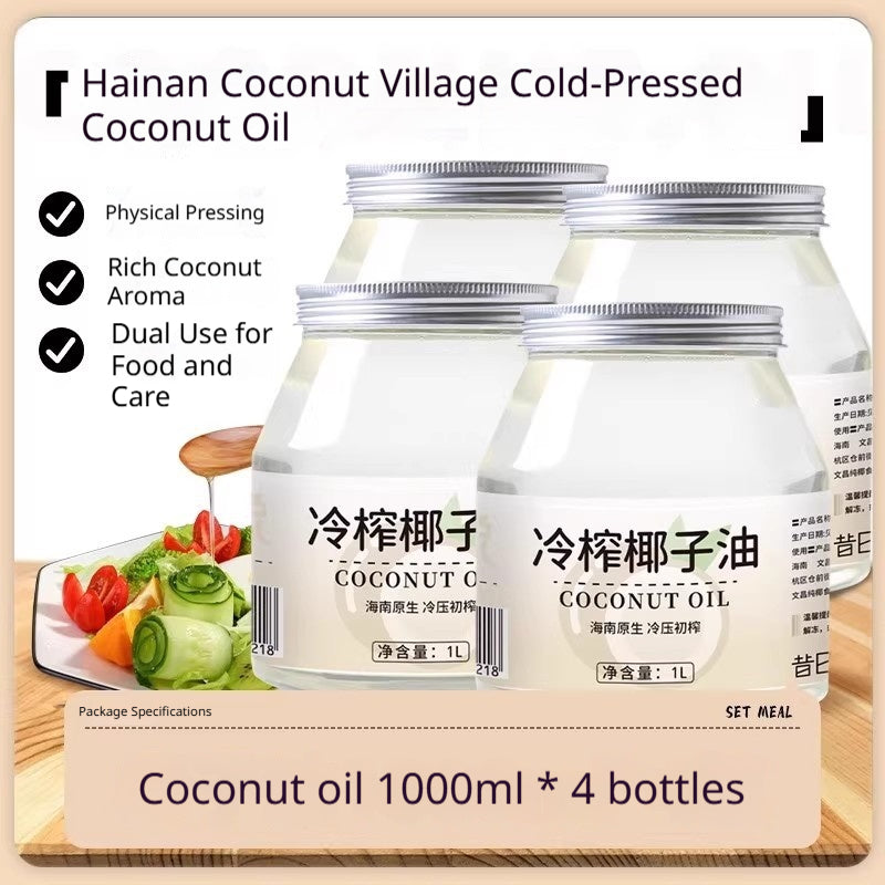 Cold-Pressed Coconut Oil for Cooking Hair Care and Mouthwash - Natural Skin & Hair Oil