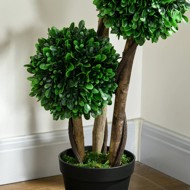 3ft Artificial Boxwood Tree with Sandalwood Leaves and Pot - Indoor Outdoor Topiary