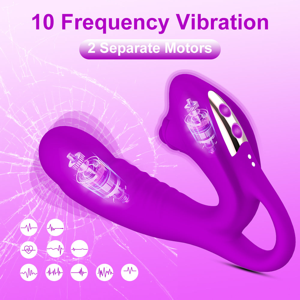 Bendable Silent Vibrator - Dual Motor Dildo with 10 Vibration Modes