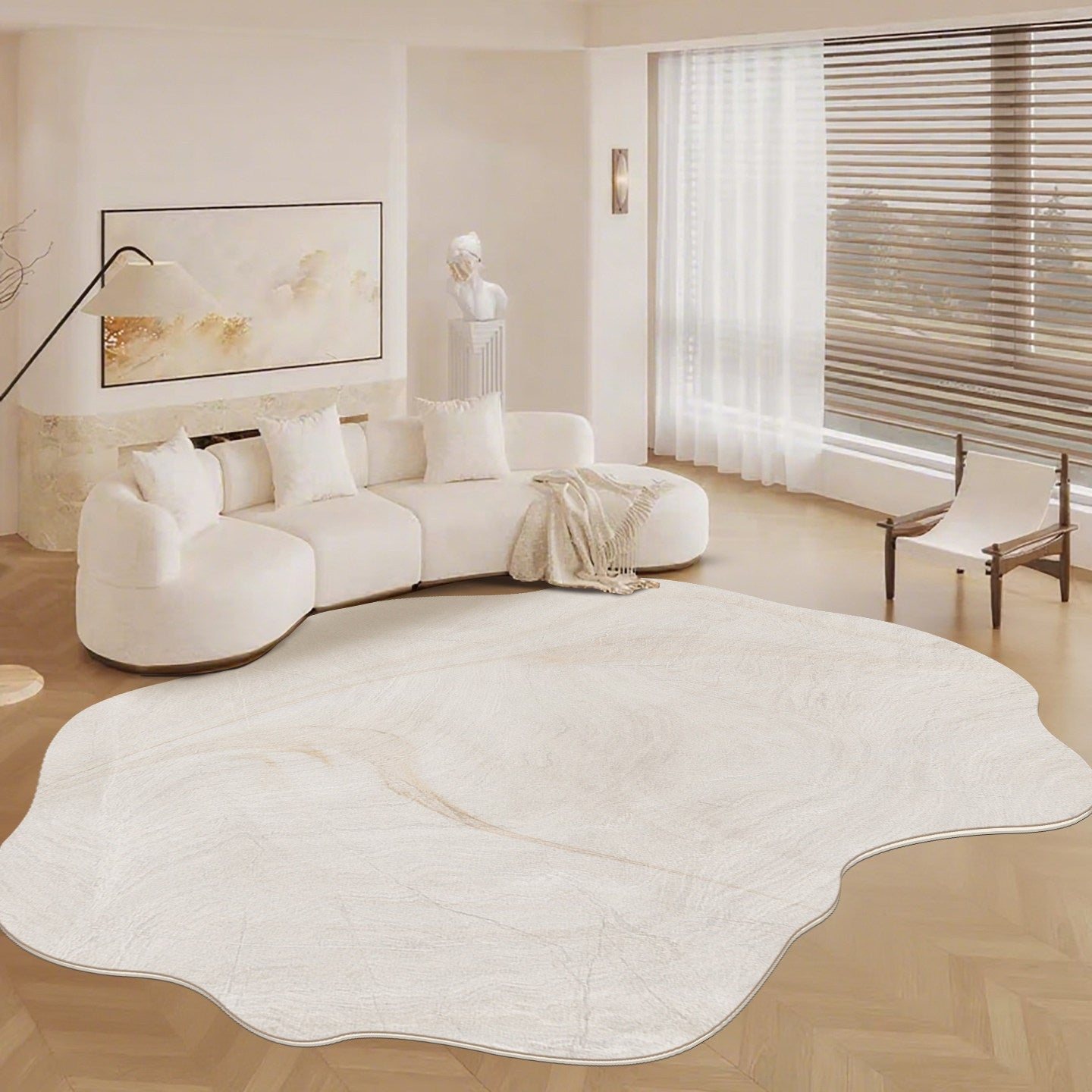 Irregular Shaped Cashmere-Like Water and Oil Absorbent Carpet for Living Room