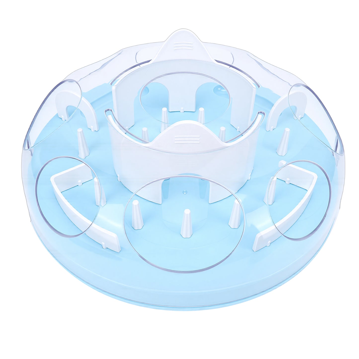 Interactive Cat Puzzle Feeder Food Dispenser Enrichment Toy for Pets - Blue