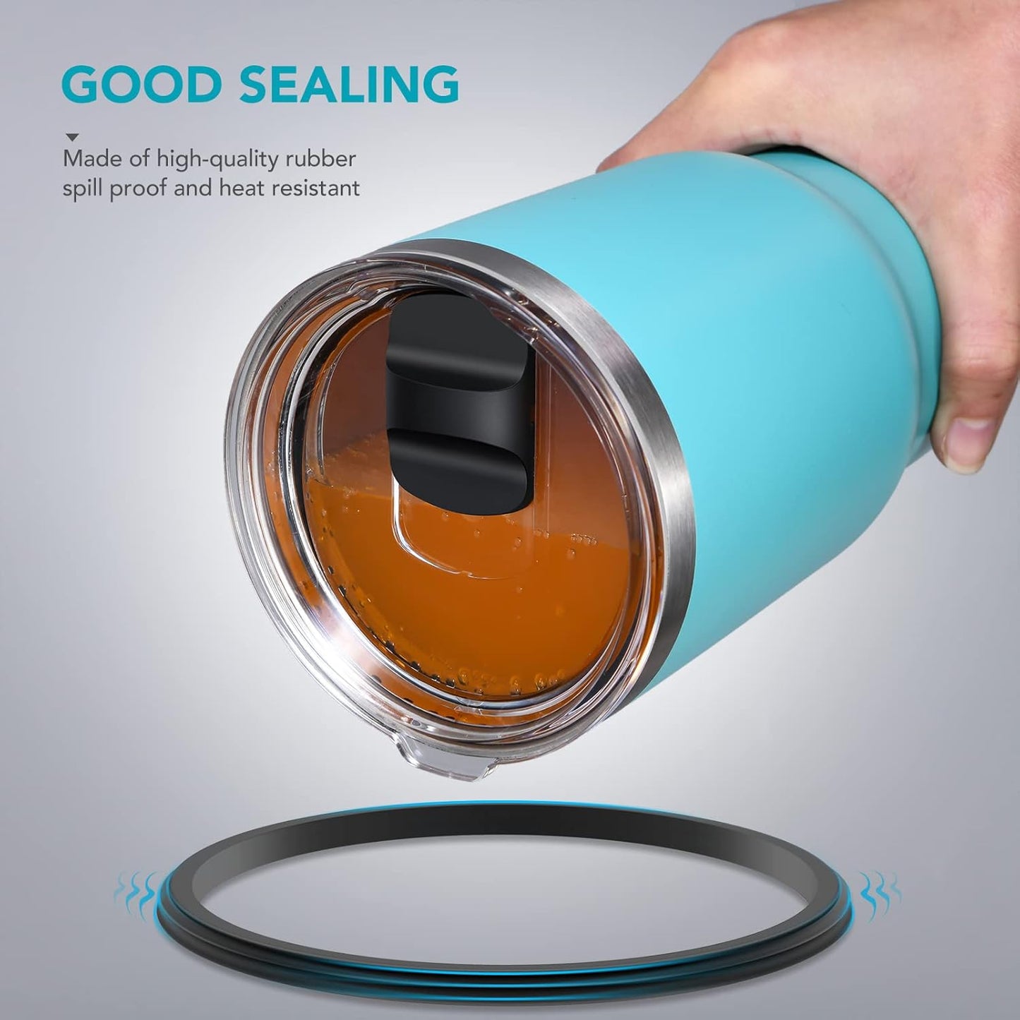 Magnetic Slider Spill Proof Tumbler Cover - 2Pcs 10/20oz