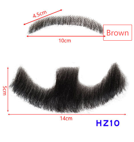 Hand-Woven Fake Beard & Eyebrow Makeup Props for Film & TV