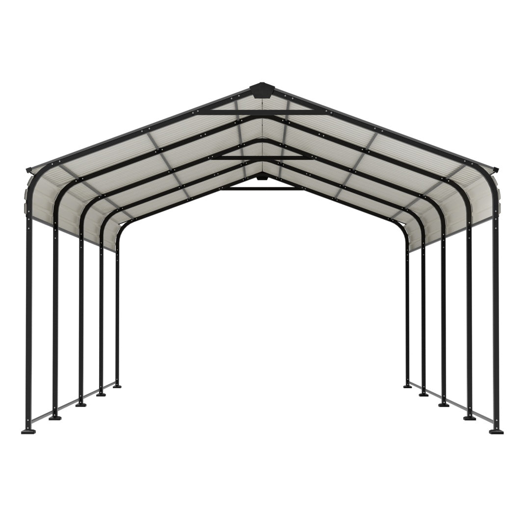 Heavy Duty Galvanized Steel Carport Canopy with Waterproof Roof - Large Capacity Shelter