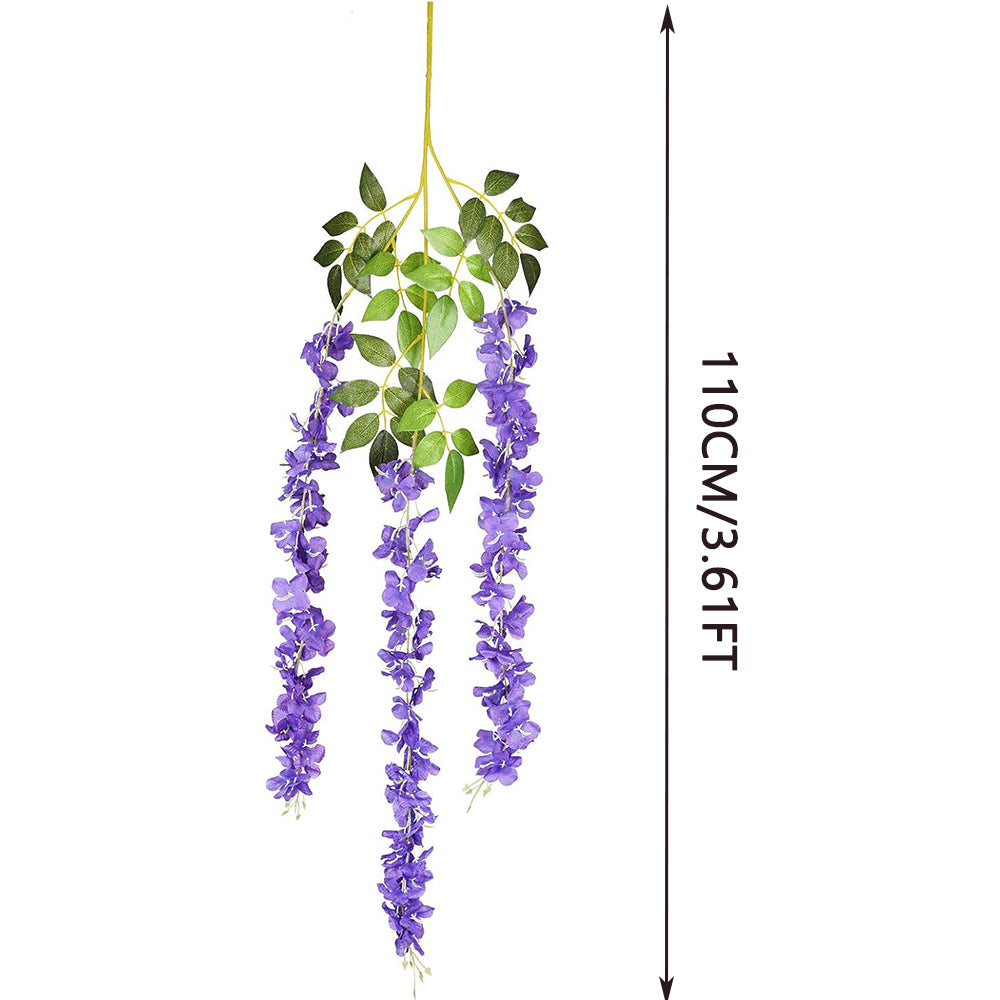 12 Pcs 3.61 Ft Artificial Wisteria Flower Vine Garland - Silk